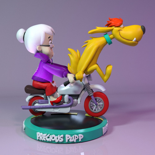 Figuras 3d Lindo Pulgoso Y La Abuela