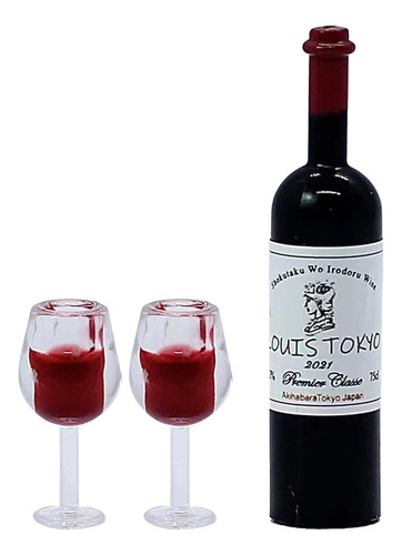 6 Botellas De Vino En Miniatura Para Casa De Muñecas,