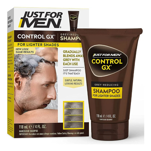 Control Gx Just For Men Color Marrón Champú Pinta Canas