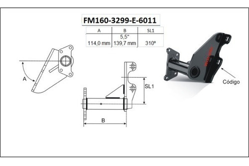 Soporte De Leva Del. Der. Fm160-3299-e-6011 Agrale Mt12 Ma15