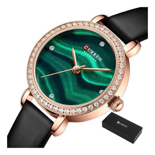 Relojes Curren De Cuarzo Y Piel Con Diamantes Para Mujer .