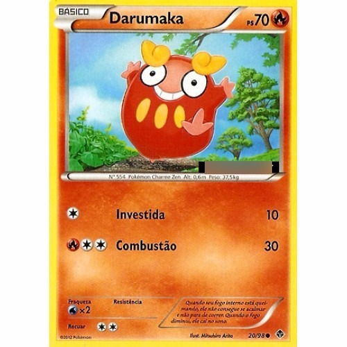 Darumaka - Pokémon Fogo Comum - 20/98 - Pokemon Card Game