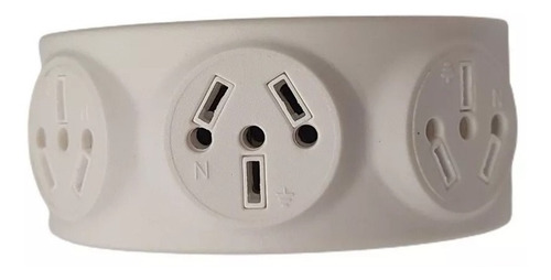 Imagen 1 de 7 de Triple Enchufe Giratorio Tripto Adaptador Binorma Blanco