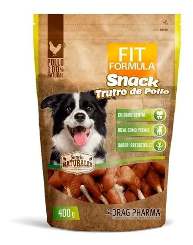 Comida Snack Trutro De Pollo Perro Mascota Fit Formula 400 G