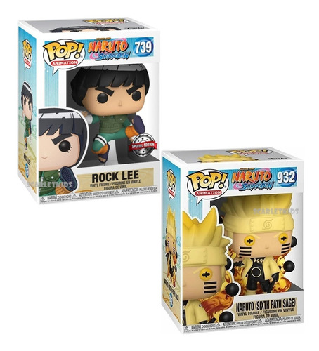 Funko Pop Naruto Sixth Path Sage 932 + Rock Lee 739 Orig