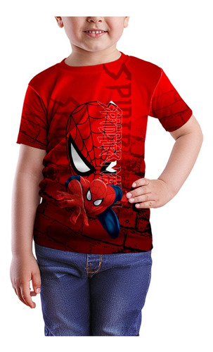 Camisa Homem Aranha Infantil Desenho Blusa Camiseta Anime