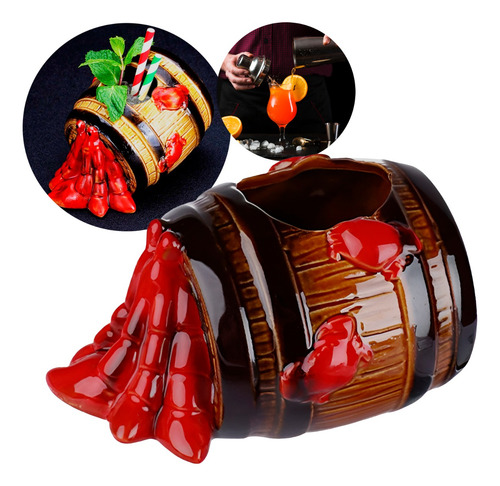 Vaso Coctel Bar Barril Cocktail Cangrejo Tragos 540 Ml