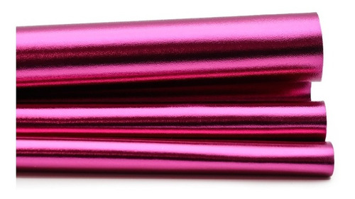 Tela Simil Cuero Napa Metalizada Fucsia 1mt X 1,4mt