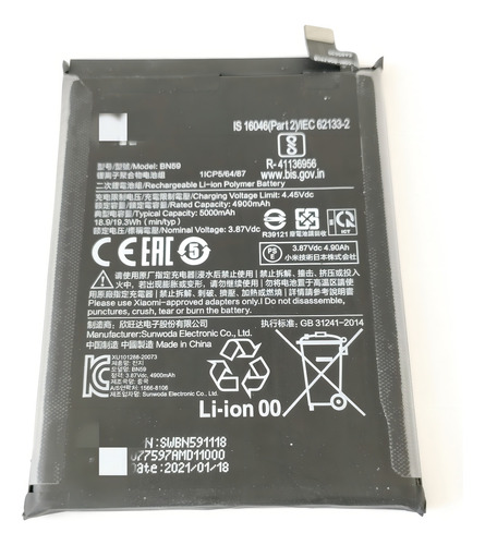 Bateria Xiaomi Redmi Note 10 4g 100% Ok