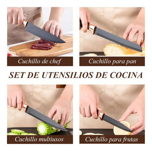 Set Utensilios De Cocina Antiadherente Resistente Al Calor
