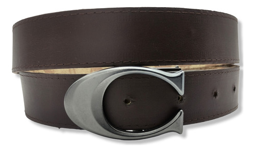 Cinturon Coach Doble Vista Reversible Clasico Unisex Beige L 125cm C