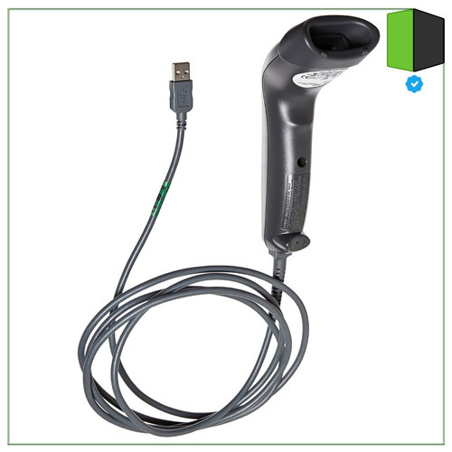 Imagen 3 de 6 de Lector De Codigos Barras Laser Motorola Ls1203 Usb Con Base Color Negro
