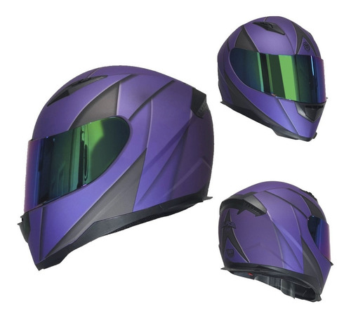 Casco Cerrado Para Moto Kov Novak Warefare Blade Morado