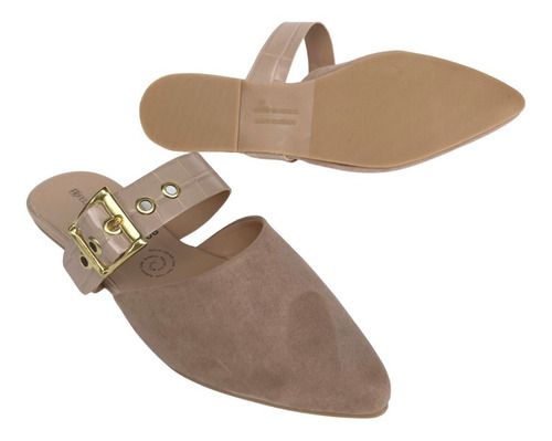 Imagen 5 de 8 de Zapato Mujer Flat Felipe Rentería Mules Dama Moda Puntal