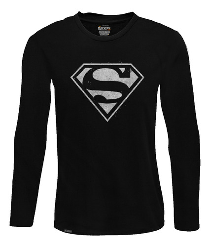 Camiseta Manga Larga Hombre Superman Logo Comic Serie Lbo2 