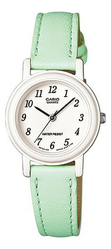 Reloj Casio Lq139l-3b Para Mujer Analógico De Cuero Verde