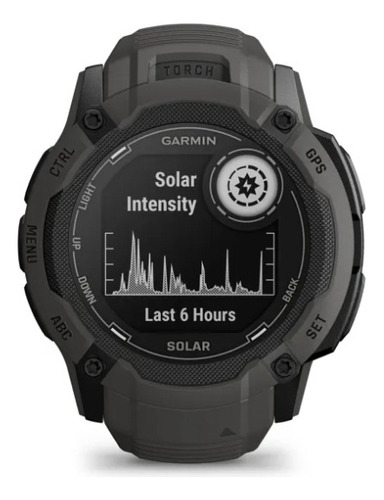 Smartwatch Garmin Instinct 2 2x Solar 1,1", capa de polímero cinza de 50 mm, malha de silicone e moldura de polímero cinza