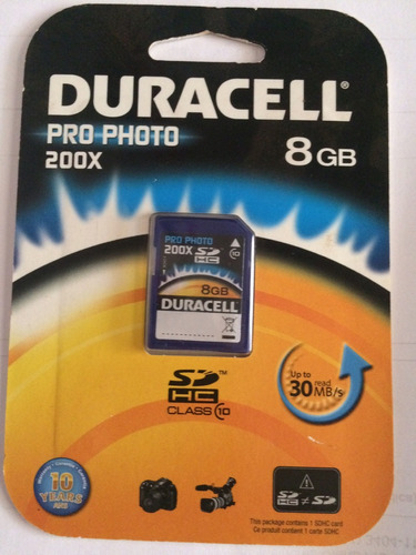 Cartões De Memória Duracell Pro Photo 200x Classe 10 8 Gb