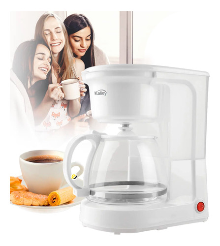 Cafetera Blanca Kalley De 8 Tazas De 1.25 Litros + Obsequio