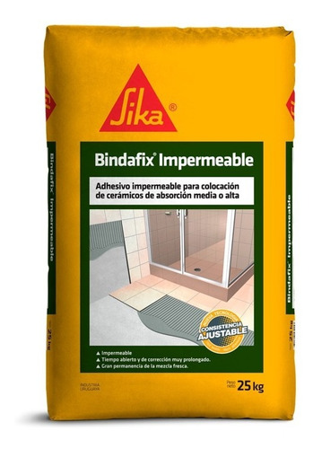 Bindafix Impermeable Cemento Adhesivo En Polvo - 25 Kg Sika