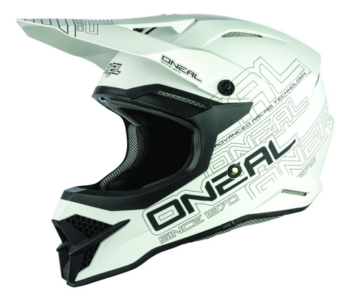 Oneal 3srs - Casco Plano Para Adulto (blanco Plano, LG)