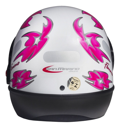 Imagem 3 de 3 de Capacete para moto integral San Marino Femme branco tamanho 60