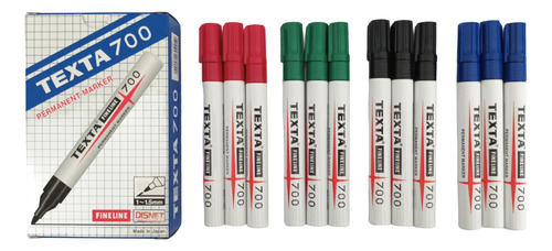 Kit 12 Canetas Texta 700 Marcador De Pele Cirúrgico - Cores