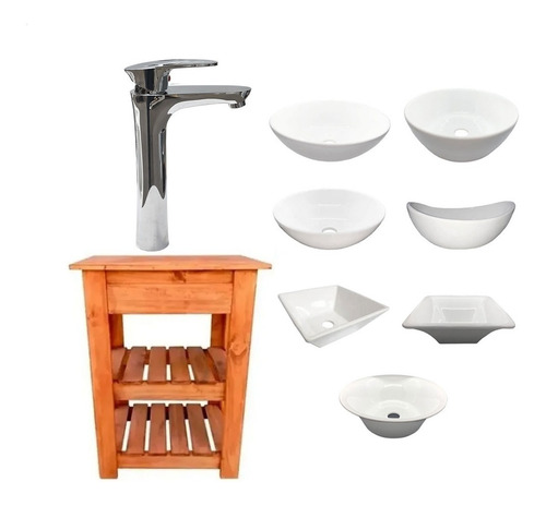 Imagen 1 de 7 de Combo Baño Griferia Bacha Vanitory Campo Moderno
