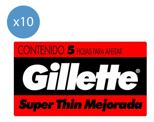 Pack Hojas Para Afeitar Gillette Super Thin 5 U