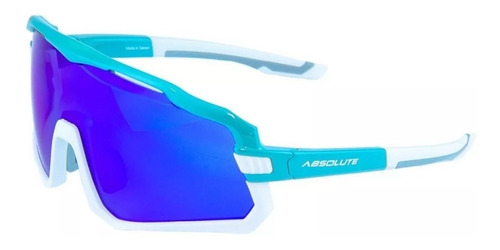 Óculos Ciclismo Absolute Wild Azul Branco Lente Espelhada Uv