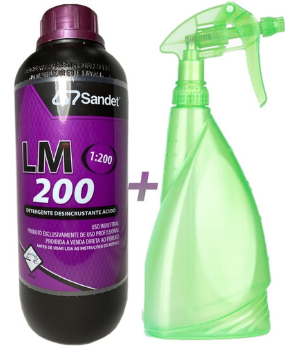 Shampoo Desincrustante Lm 200 Sandet 1l + Borrifador 1l *