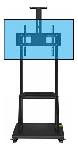 Soporte Madera Tv Movil Con Ruedas 32 A 70 Base Pedestal