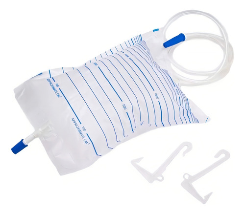 Bolsa Colectora Orina De Cama K207 X 2lt C/2 Ganch X 10 Unid Blanco