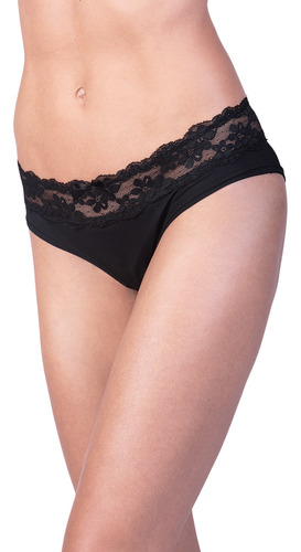 Pantaleta Microfibra Con Cintura De Encaje