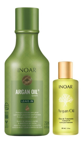 Kit Inoar Oleo 60ml E Leave In Argan 250ml