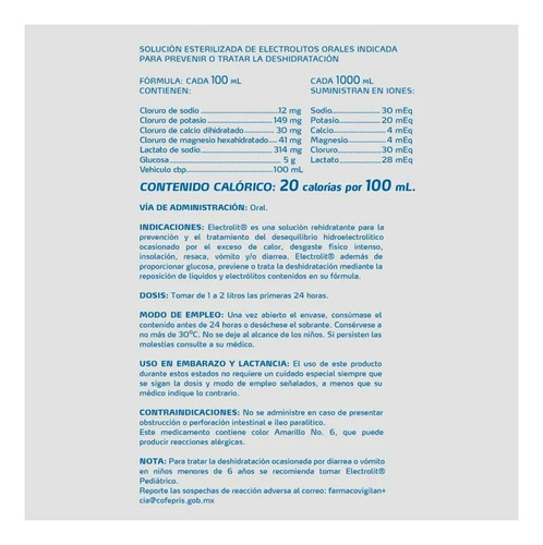 Suero Rehidratante Electrolit Sabor Coco 10 Pzs De 625 Ml