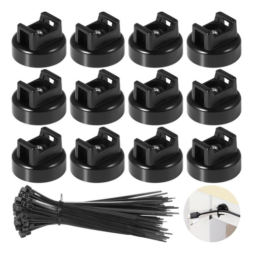 Soportes Magnéticos De Cable Tideme 250 Pcs Nylon Negro
