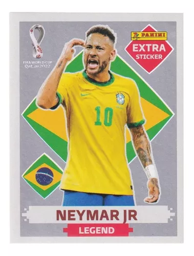 Figurinha Extra do Neymar Jr. Prata Legend da Copa do Mundo do