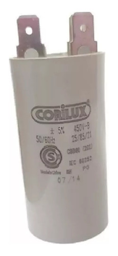 Capacitor Monofasico Corilux 30 Mf 450 Vac 