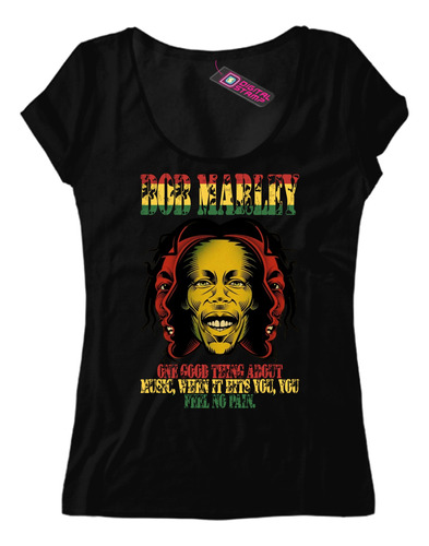 Remera Mujer Bob Marley Reggae Rap 17 Dtg Premium