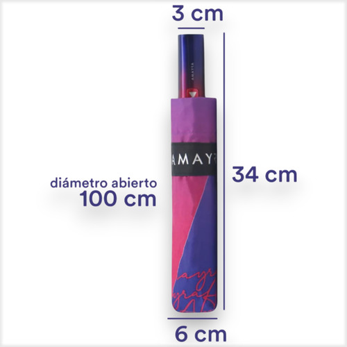 Paraguas Amayra Mujer Corto Estampado Semiauto 21.5 Único 3