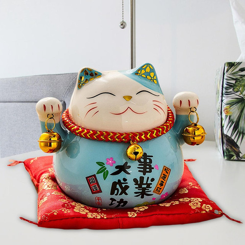 . 2 Piezas Estilo Japonés Vintage Maneki Neko Buena Suerte