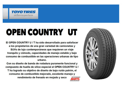 Cubierta 235/55/19 Toyo Open Country Ut Colocada Balanceada