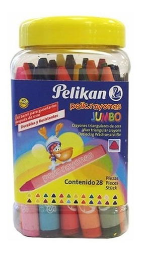 Bote 28 Pelicrayones Jumbo Marca Pelikan Triangulares