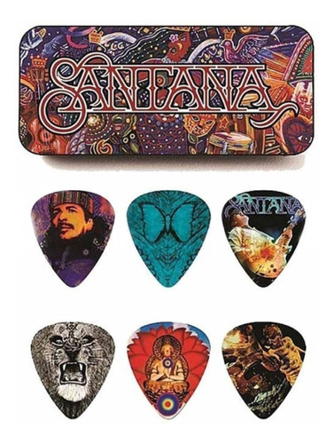 Palheta Media Carlos Santana Cx C/6 Dunlop Tamanho Médio