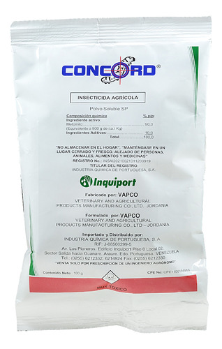 Concord Insecticida De Uso Agricola X 100 Gr Inquiport