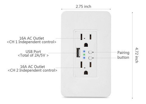 Contacto De Pared Inteligente Wifi | Tuya App
