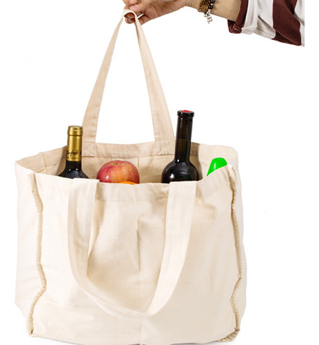 Bolsa De Compras De Algodón Portátil De Lona