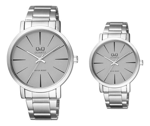 Relojes Pareja Duo Qyq Acero Quartz Q892j422 Acero + Estuche