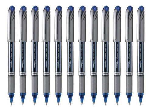 Bolígrafo Pentel Energel Bl27 Tinta Gel Líquida 0.7 Mm 12 Pz Color de la tinta Azul Color del exterior Plateado